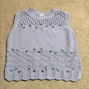 Light Blue Knit Sleeveless Top Abercrombie and fitch kids 13/14